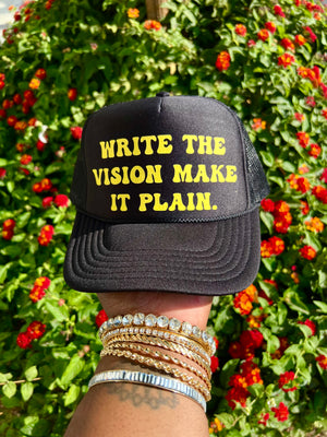 Open image in slideshow, Write The vision Make it Plain trucker Hat
